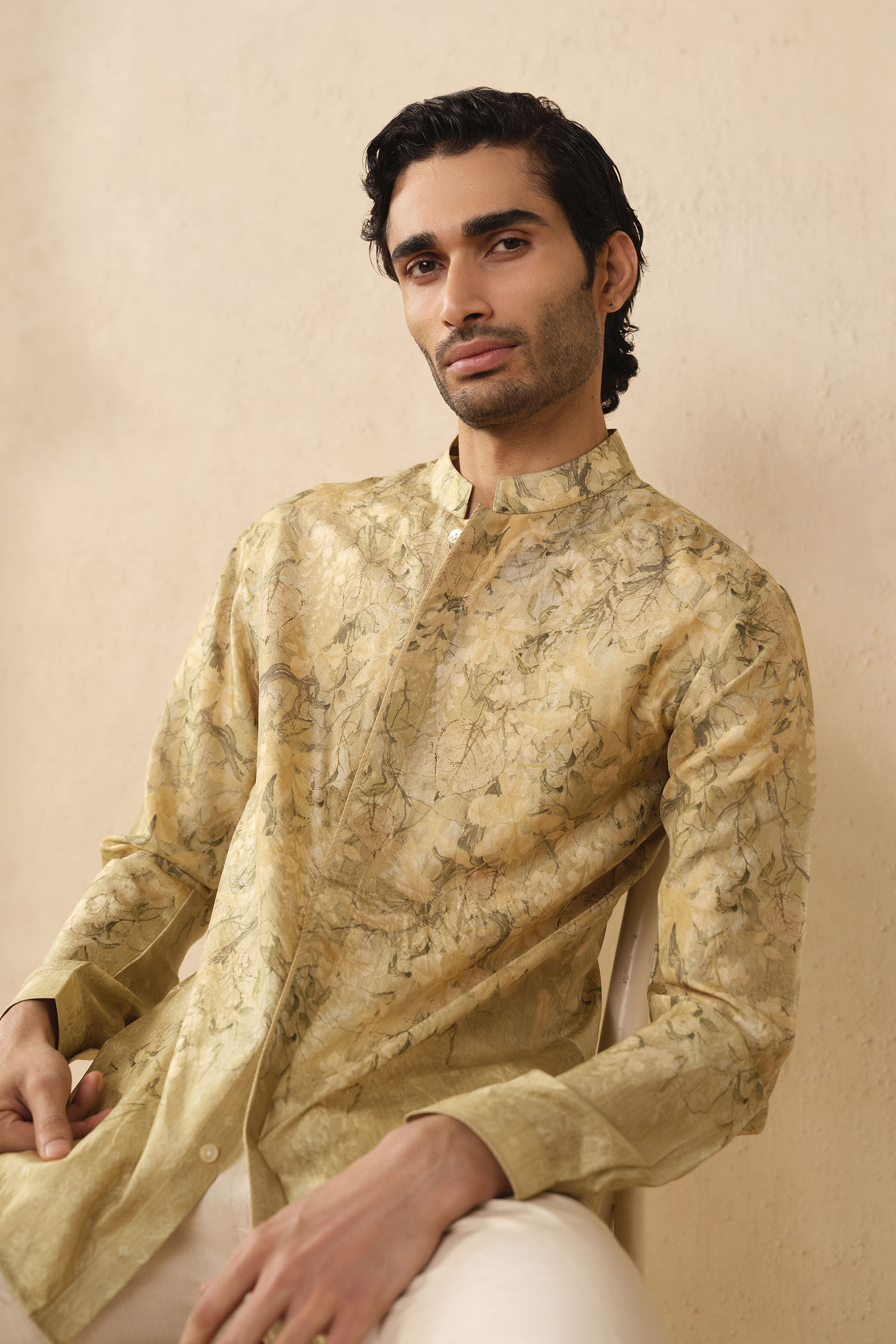 Nivaan Silk Shirt - Sage Green, Sage Green, image 4